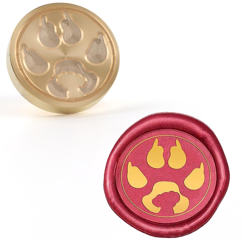 1pc Mushroom, Paw Print, Sunflower In a Bottle Pattern Wax Seal Stamp, Sealing Wax Solid Brass Stamp Heads Removable