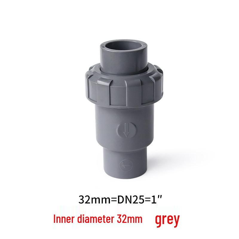 White PVC Ball Check Valve for Water Pipes, Fish Tank Fitting, Sizes: 1 Inch, 25, 32, 40, 50 Mm