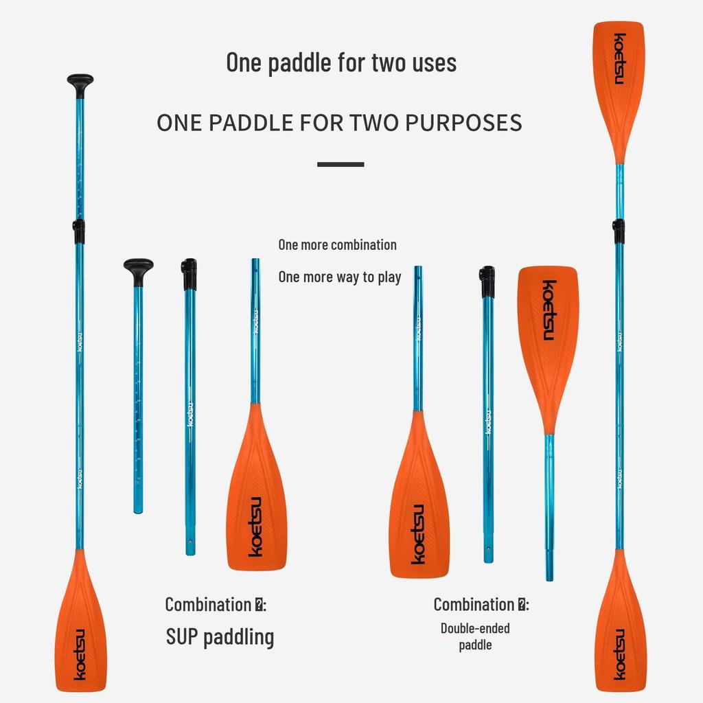 KOETSU S08 Dual-Head Anodized Kayak Paddle: Single/Double Configuration