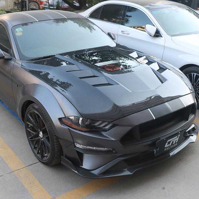 Ford Mustang 18-23 Transparent Carbon Fiber Hood Cover