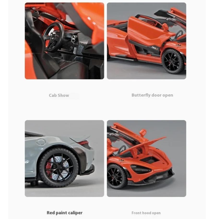 1/32 Scale Mclaren 765LT Supercar Series Metal Alloy Diecast Model Car Library Bookcase Decoration Gifts for Friend Collection Hobby
