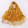 Imitation Cashmere Tassel Scarf - Chinese Red, Ideal for Autumn/Winter Celebrations, Company Events, and Parties with Custom Printed Logo