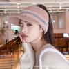 Women S Winter Warm Knit Hat Adjustable Ponytail Empty Top Baseball Cap Ear Protection