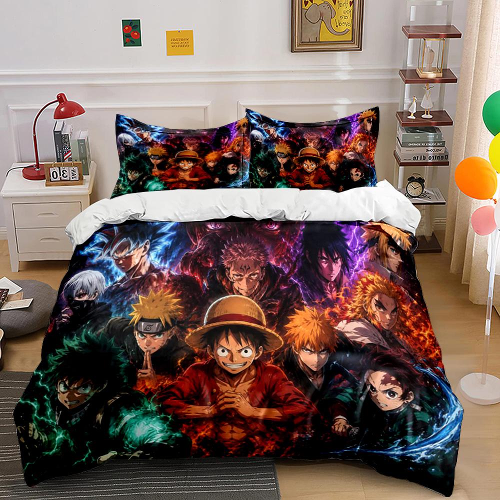 Anime Heroes Bedding Set Bedding set (1 duvet cover, 2 pillowcases, duvet not included) 135x200cm