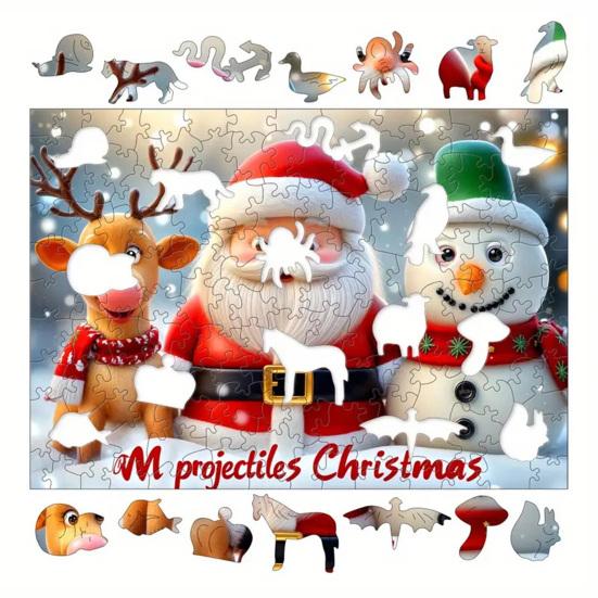 

1 Набор Рождественский Деревянный Пазл Зимний Праздник Санта Клаус Олень Упряжка Пазл Развивающая Игрушка Украшение для Дома S P