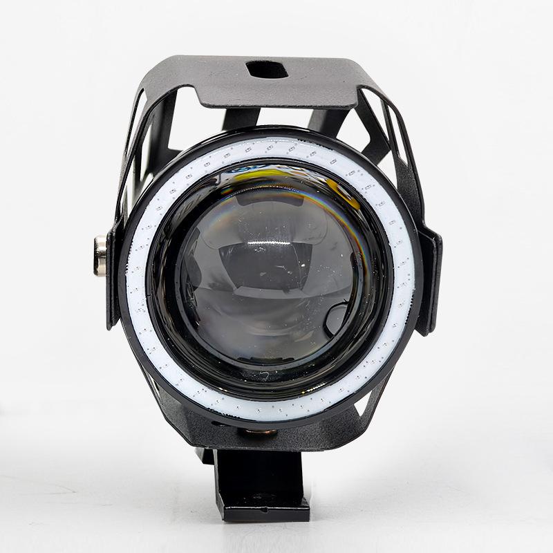 Universal U7 LED Motorcycle Spotlight with Super Bright Laser and Angel Eye Flashing Headlight