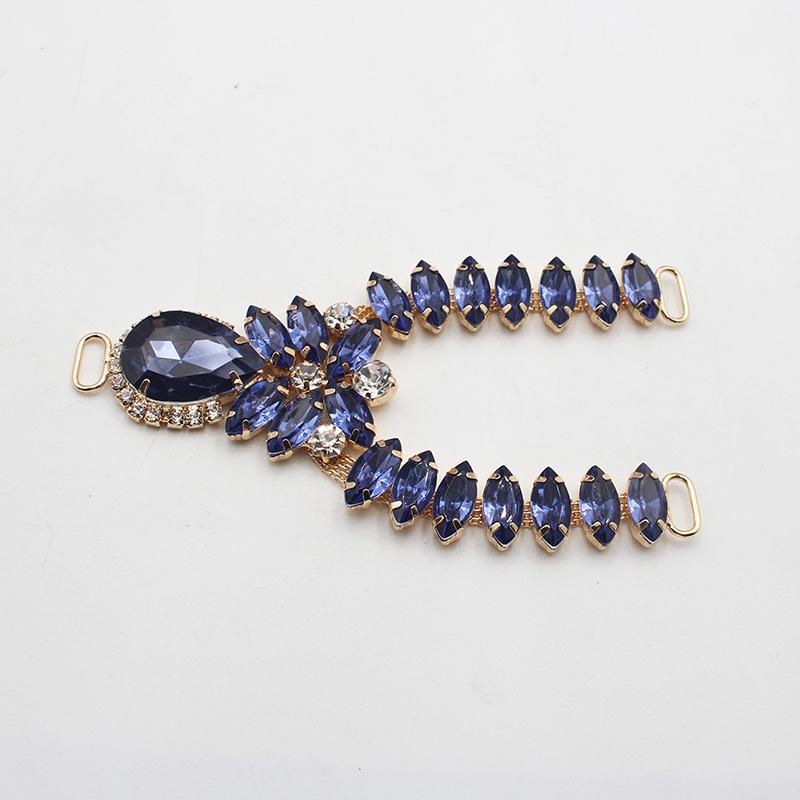 Charm 12Color 1pcsCrystal Chain DIY Garment sewing accessories Rhinestone bikini Connectors buckle fashion Beach SlipperChain