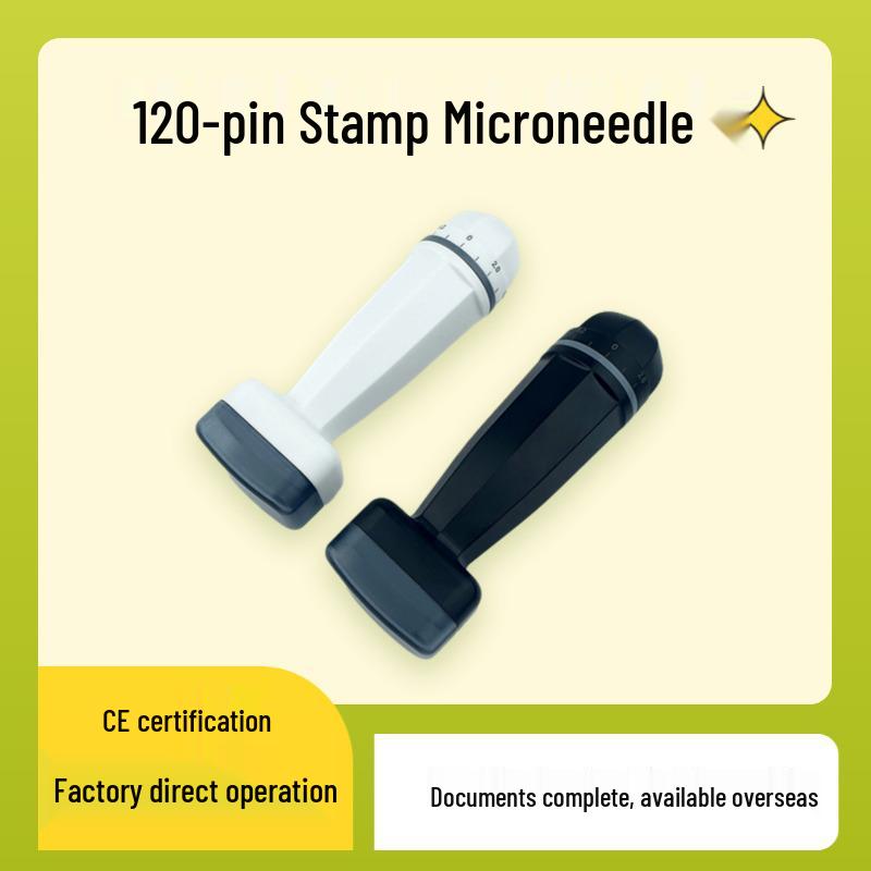 Adjustable 120A Microneedle Hydrating Stamp with Water-soluble Needles White model [120 needles adjustable 0-2mm]
