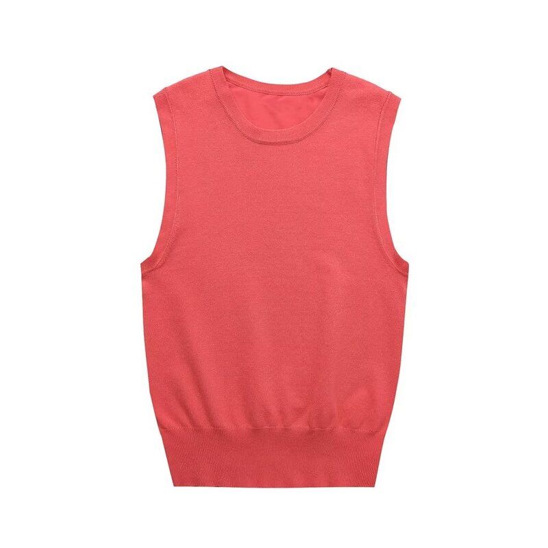 Fashion Style New Fashion Women's Fashion Clothing Basic round Neck Sleeveless Stripes Knitting Tops 8851018 105