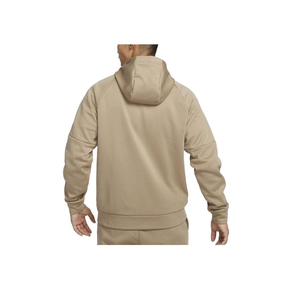 Nike Therma-Fit Ensfarvet Fleece Full Zip Varm Hettejakke Genser Herre yttertøy Khaki DQ4831-247