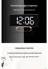 Curved LED Mirror Alarm Clock with Thermometer for Students