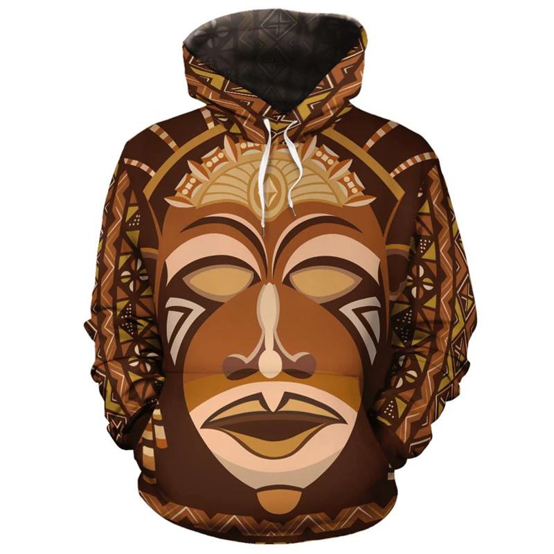 Africké Etnické Kmeny Jedinečná Grafická Mikina S Kapucí Pro Muže Etnický Potisk Oblečení S Kapucí Volná Harajuku Street Vintage Mikiny S Kapucí
