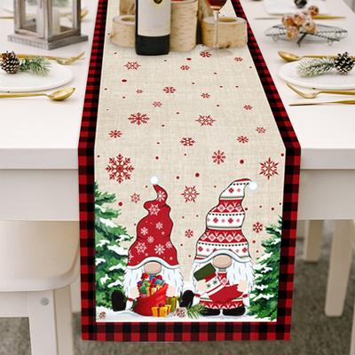 Weihnachts-Tischläufer Küchen-Esstisch-Dekoration Frohe Weihnachten Dekorationen für Esszimmer Cottagecore Neujahrstischdecke