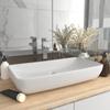 Day and Night - Day and Night Matte White Rectangular Ceramic Luxury Washbasin 71x38 Cm