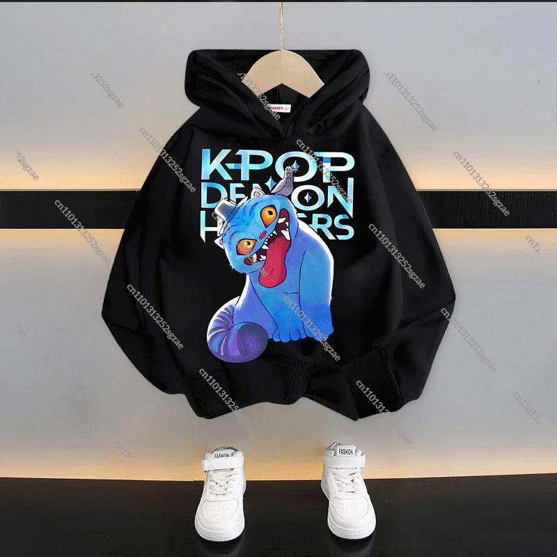 Kids Cartoon KPop Demon Hunters Hoodie 2025: Cool Hooded Pullover Sweatshirt For Boys Girls Casual Fashion Top
