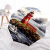 1pc Lighthouse Boat Automatic Folding Umbrella, Heavy Duty 8 Rib Iron Frame,  Suitable for Travel, Daily Use, Birthday, Decor Gift M0105111