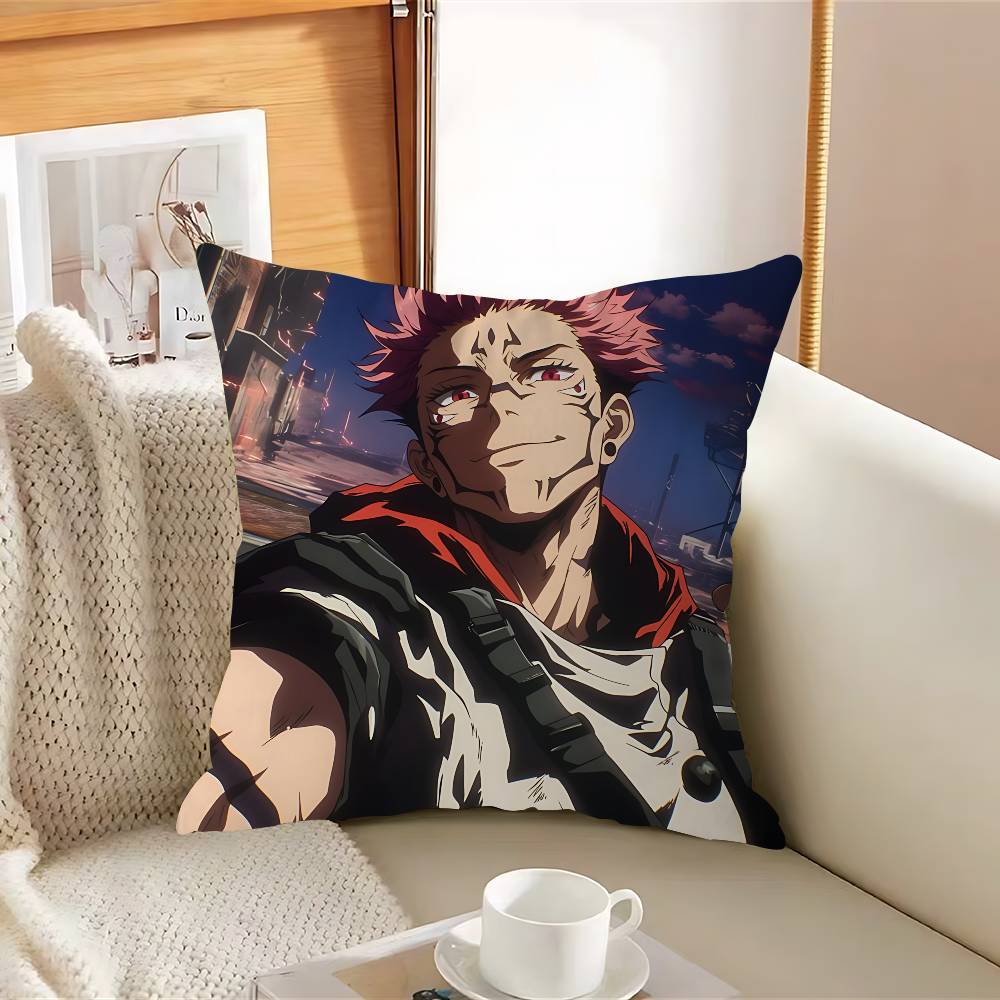 Ryomen-N Anime SukunaS Pillow Case Removable Washable Cushion Cover – All-Season Soft Linen