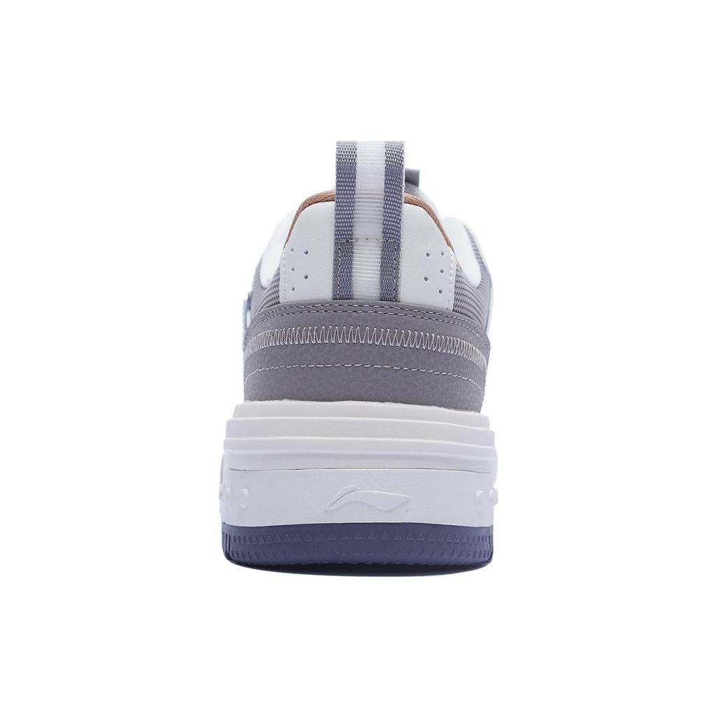 New LiNing Anti Slip And Wear Resistant Height Increasing Low Top Skateboard Shoes White Gray AGCT143-3