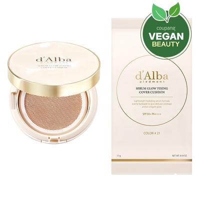 Dalva Serum Glow Fixing Cover Cushion Originale 17g + Ricarica 17g Set, No. 21, 1 set