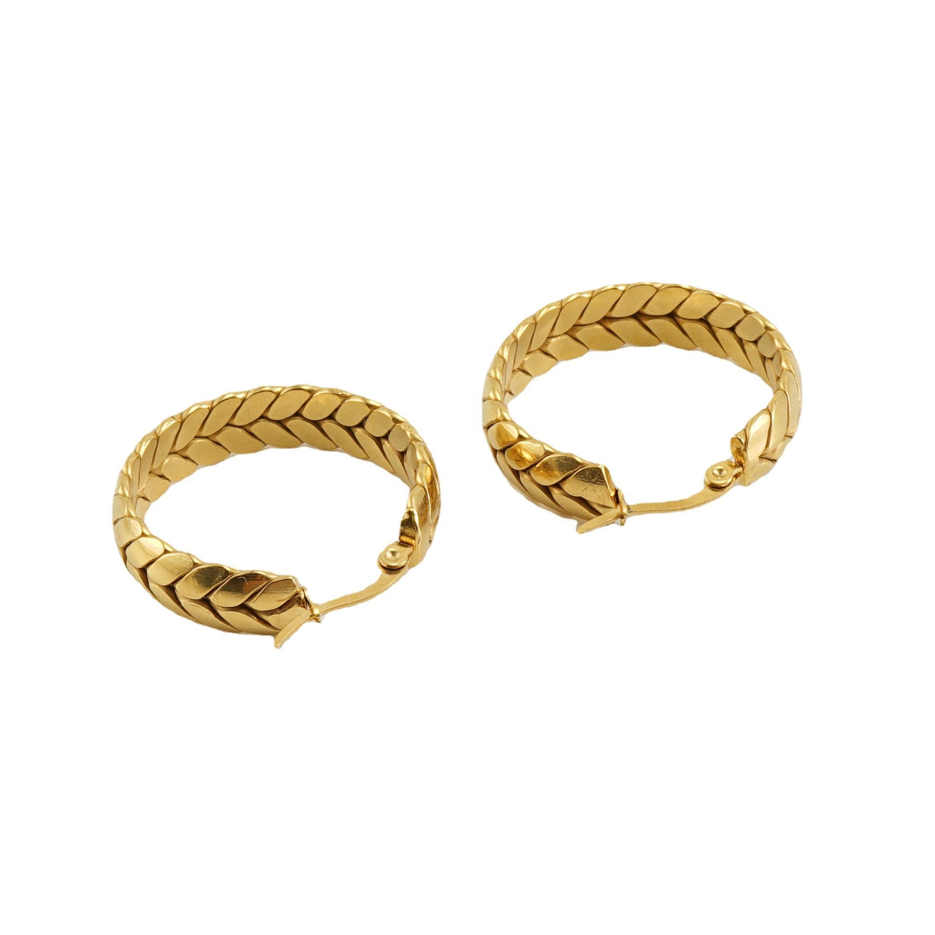 BM Eco-Friendly 18K Gold Plated Stainless Steel Hoop Earrings TRENDY золотой