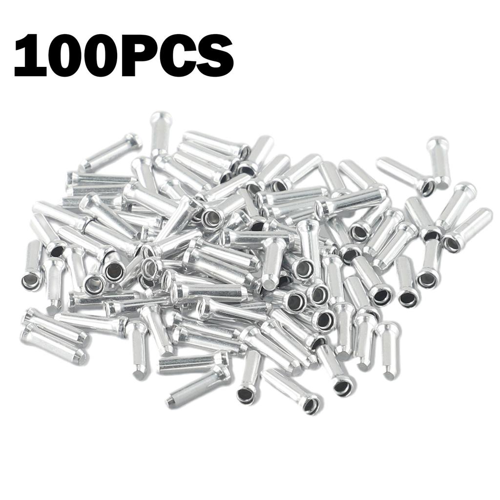 100pcs/Set Aluminum Bike Bicycle Brake Shifter Inner Cable Tips Wire End Cap