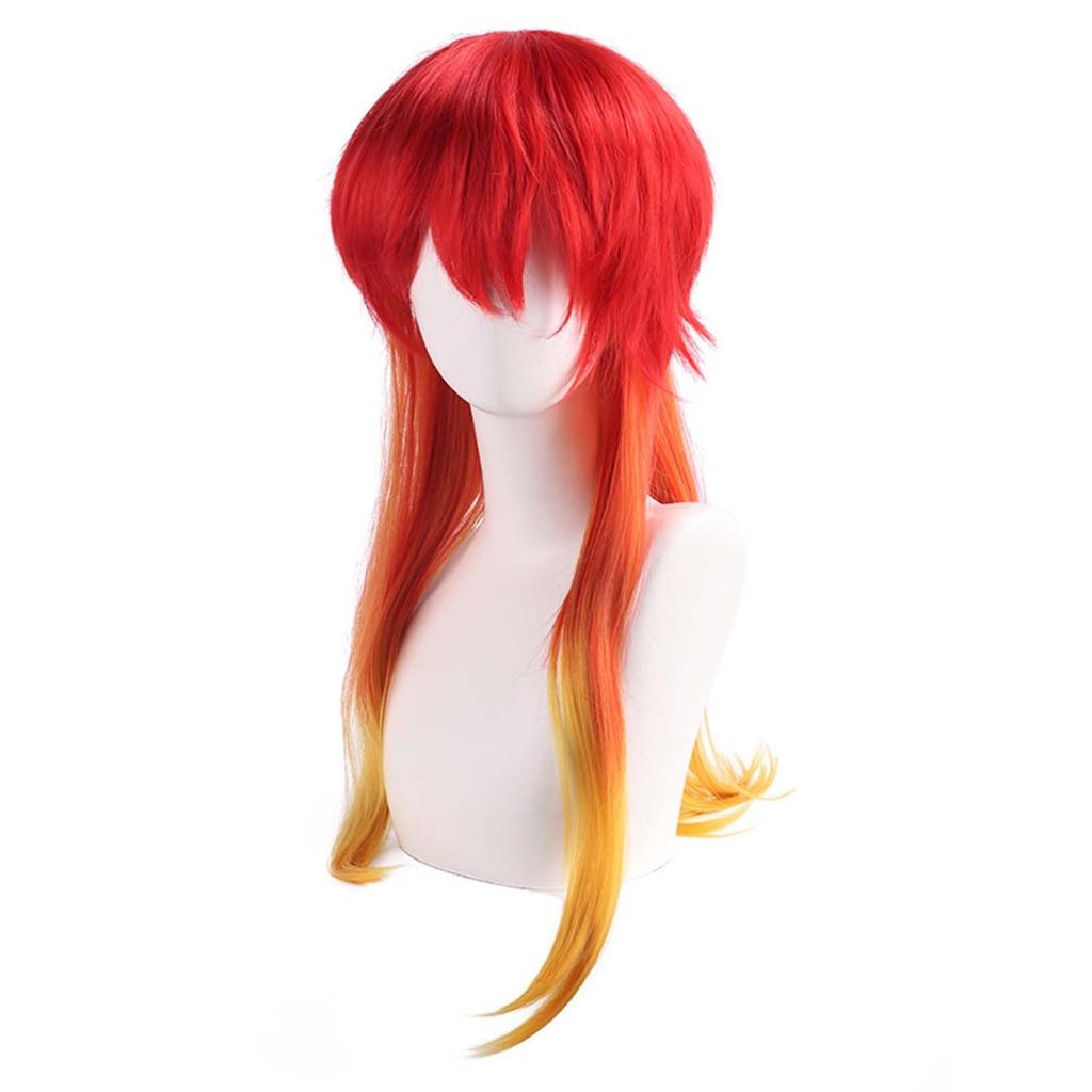 Red Wig, Long Full Wig, Anime Character Cosplay, Disguise, Heat-Resistant Wig, Cosplay Accessory, with Net, for Comic Market Events, Halloween,
