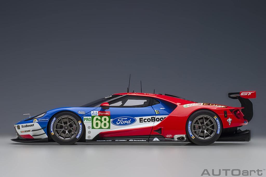 AUTOart 1/18 Scale Scale Model 81912 Ford GT 2019 #68 Le Mans 24 Hours LMGTE Pro Class Blue/White/Red