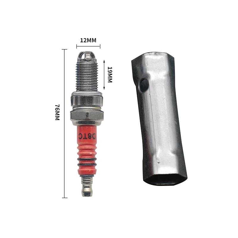1PCS 10mm Motorcycle Iridium Spark Plug Three Jaw Three-Pole Energy-saving Spark Plug For A7TC D8TC 110 125 150 With Sleeve