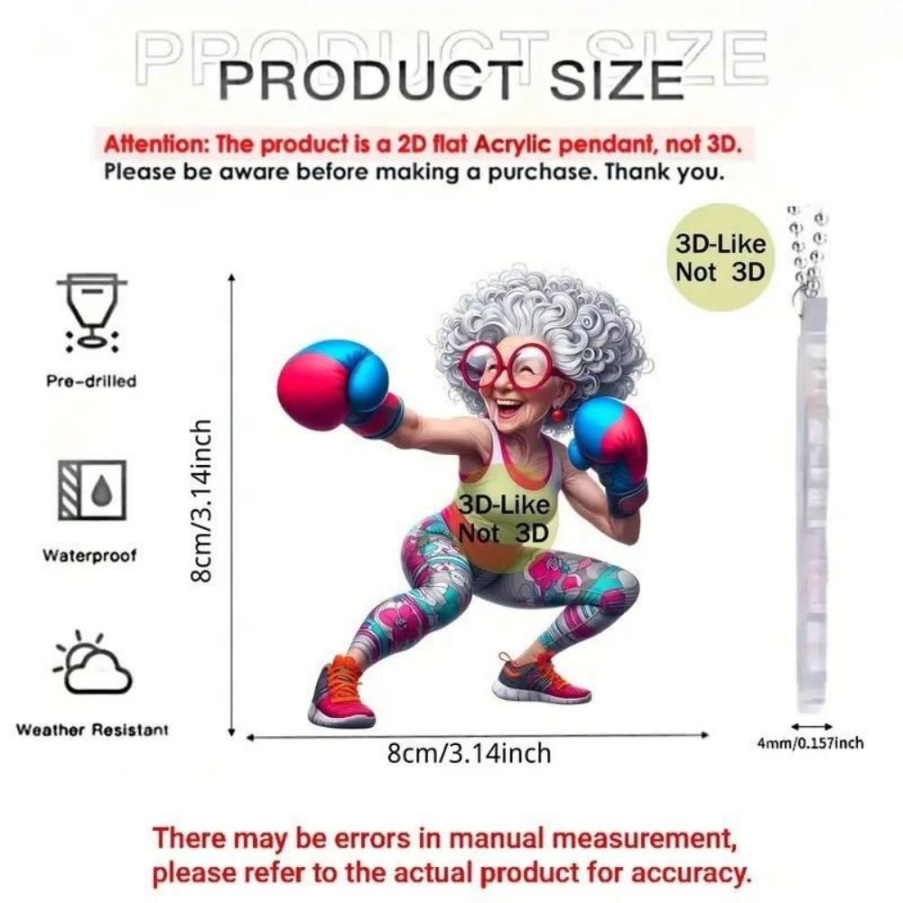 2D Acrylic Flat Pendant Happy Funny Grandma Personalized Decoration New Pendant Flat Car Pendant Home Holiday Decoration Backpack Keychain Pendant