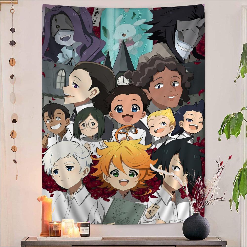 

The Promised Neverland DIY Wall Tapestry Hanging Tarot Hippie Wall Rugs Dorm INS Home Decor 74x94cm(29x37in)