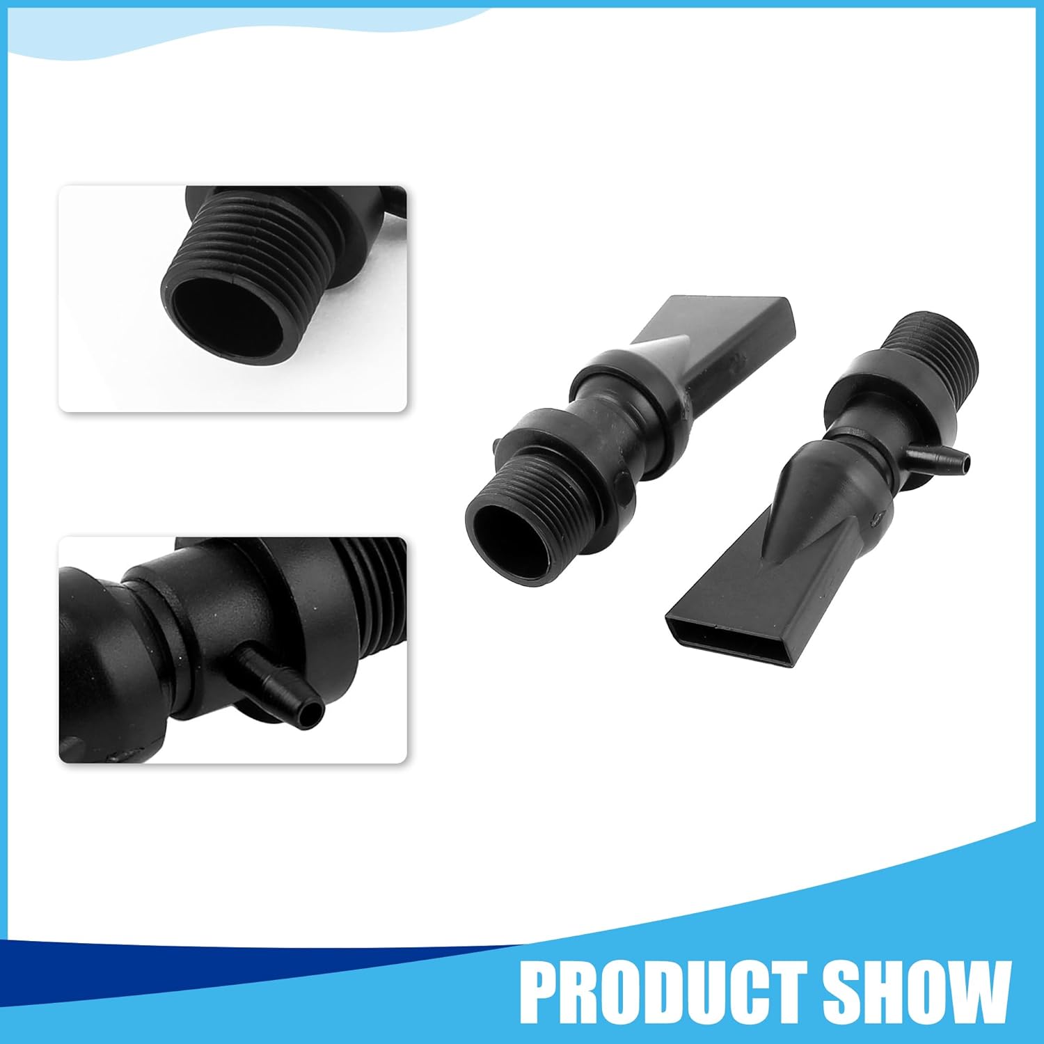 Aquarium Nozzle Water Outlet, Duckbill Nozzle Water Outlet Return Pipe Plumbing for Aquarium Fish Tank(Black, 2Pcs)