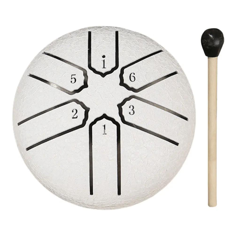 

3 Inches 6 Notes Rain Drum for Outside Steel Tongue Drum Rain Drum Instrument for Yoga Meditation Unique Gift білий