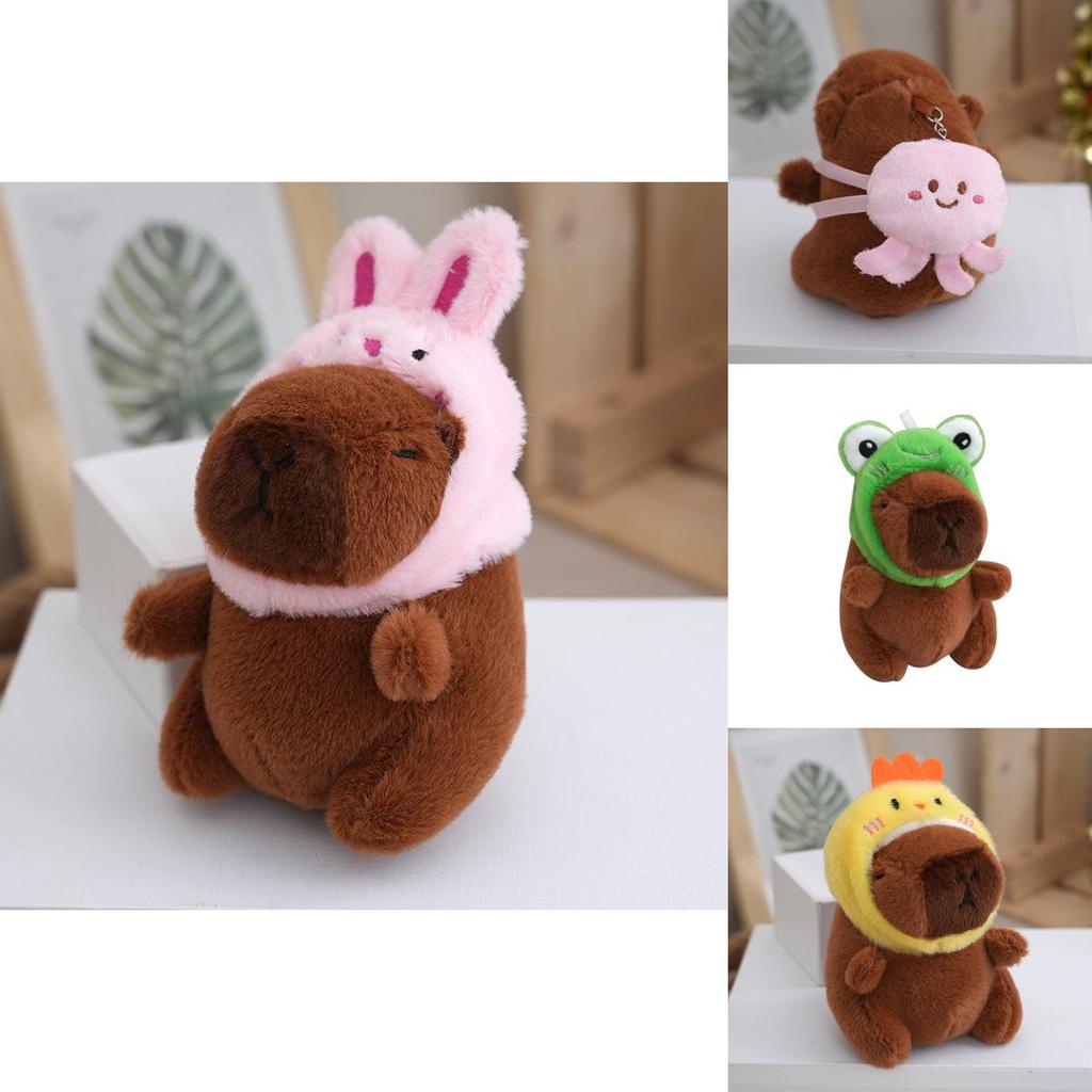 Nadýchaný plyšový klíčenka kapybara v mnoha roztomilých stylech pro děti i dospělé