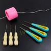 SW Handmade Crochet Leather Punch Tool Awl Cone Straight Head Elbow Center Hole DIY Sewing Parts Shoe Repair Candle Making Tools