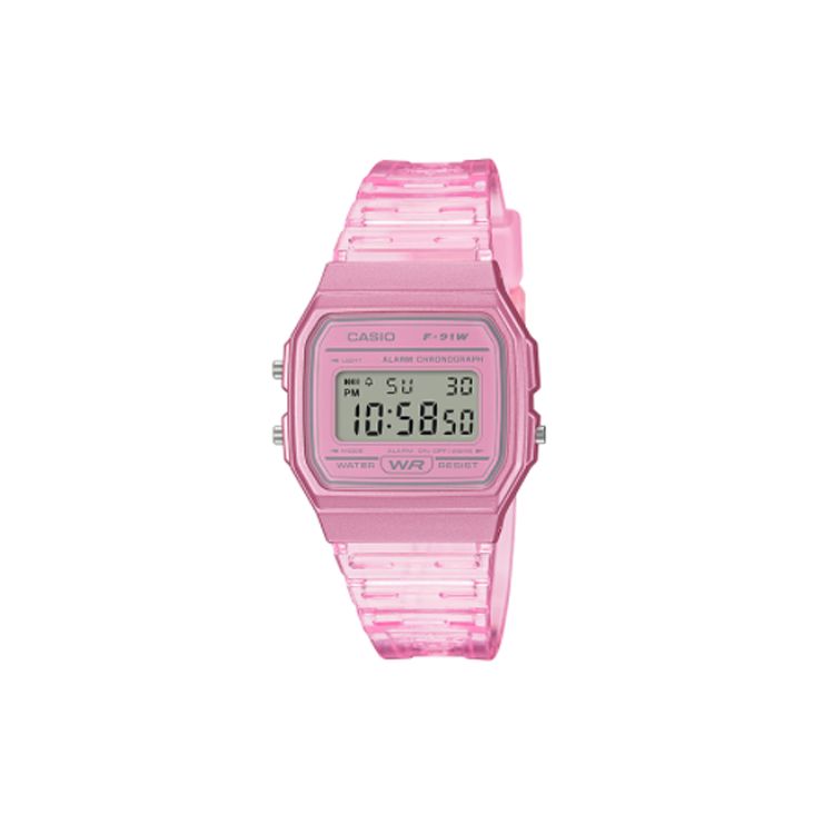 

Casio Digital Series Square Summer Ice Cream Trendy Fashion Cute Quartz Movement Resin Strap Women Watches Gray F-91WS-4 Regular Watch Box,Pink Watch Dial