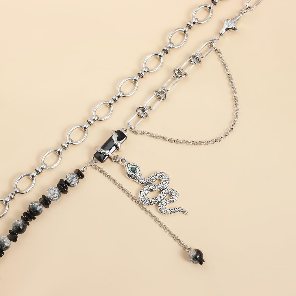 Snake Choker Necklace Chain Detachable Gothic Jewelry for Women Parties Daily Wear