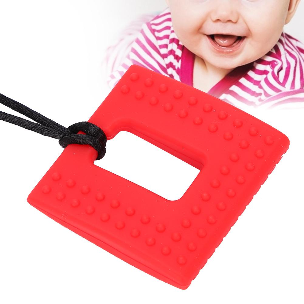 Baby Teether Infant Silicone Sensory Chewing Teething Toys Relief Teether for NewbornRed