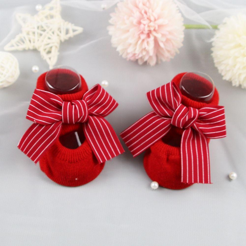 Cotton Red Newborn Baby Girl Socks Socks Headband Set Infant Anti Slip Socks Toddler Floor Socks