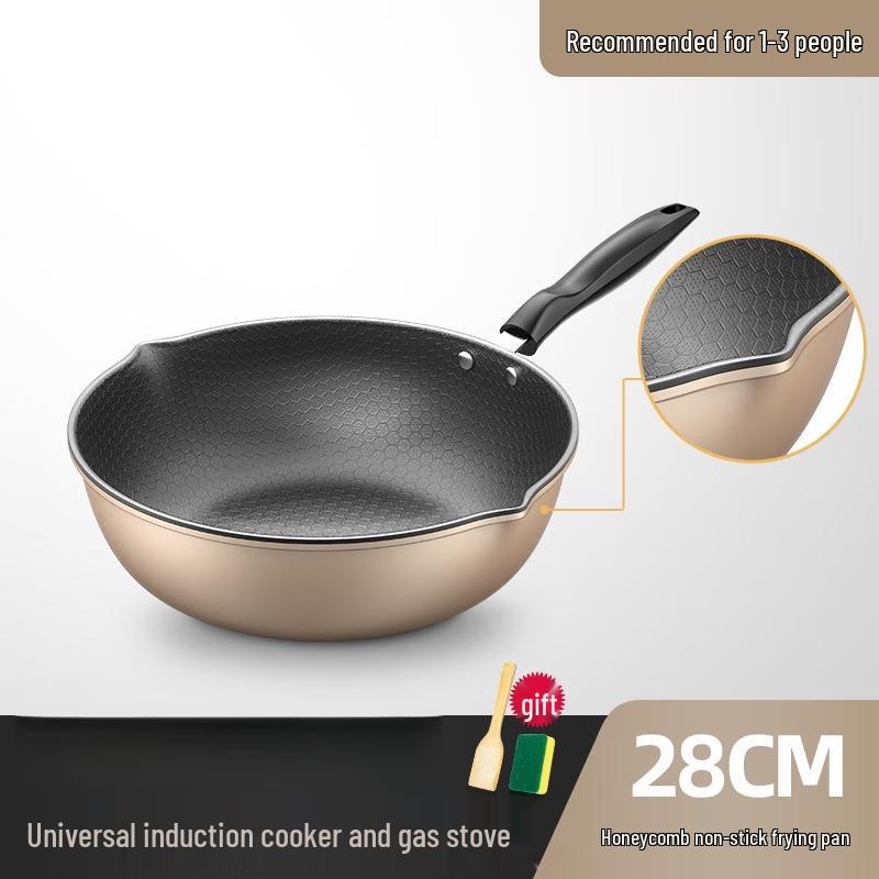 ZISIZ Honeycomb Non-stick Iron Wok