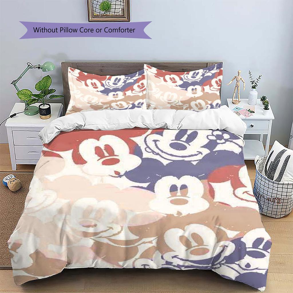 Retro Pop Art Style Mickey Mouse Print Comfortable Bedding Set, The Perfect Choice To Decorate A Child's Bedroom.