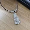 Bohemian Style Necklace Vintage Leaf Moon Pendant Neckchain for Women Girls Beaded Collar Chain PU Cord Party Jewelry