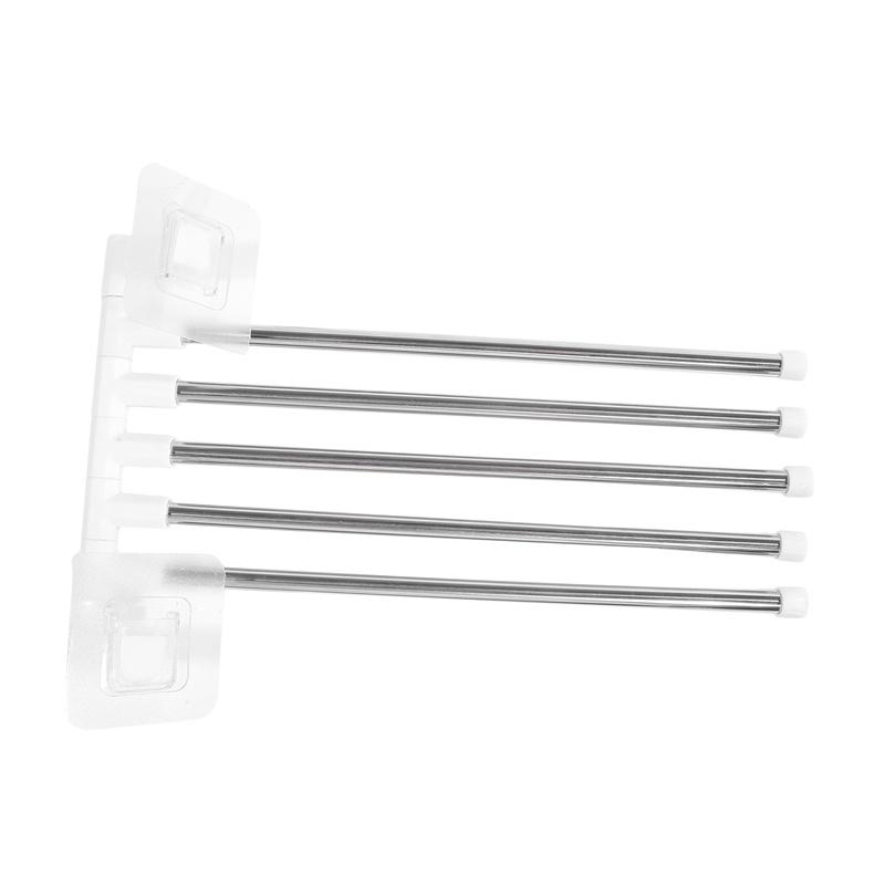 Bathroom Towel Storage Rack No Punching Kitchen Wall Mounted Tool Organizer Shelf Multi Layer Hanging Rod Bath Accessories