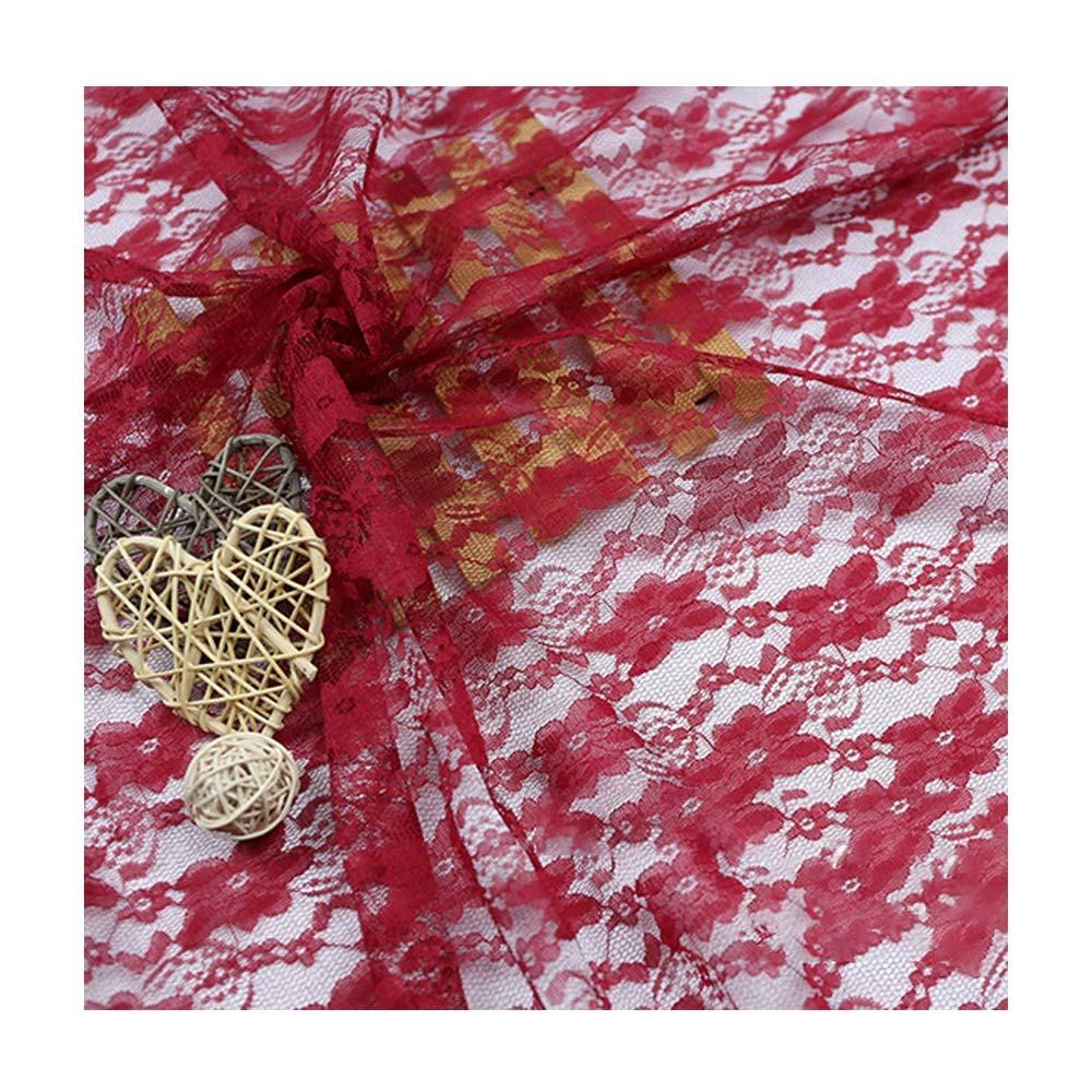

150 X100cm Lace Fabric French Lace High Quality Mesh Fabric Embroidered Flower Rose Flower Pattern Tulle Fabric Curtain Making 150 x100cm бордовый