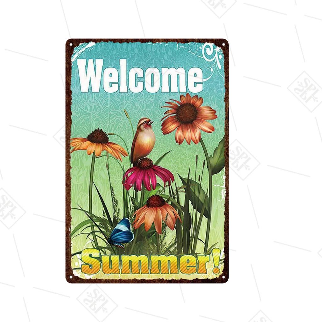 Animal Metal Sign Vintage Forest Park Doorplate Cat Bird Metal Tin Plate Fishing Plaque Bar Wall Sticker Farm Home Decoration