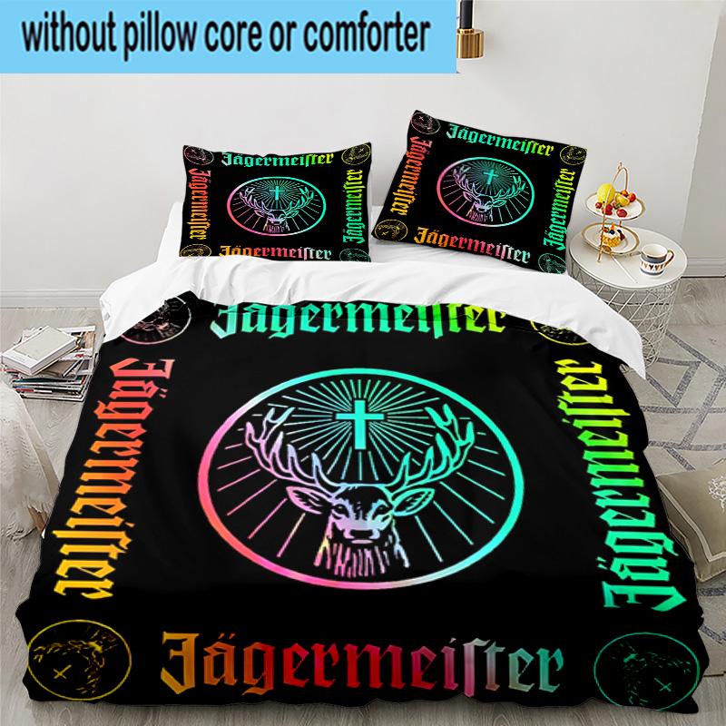 Jager-meister Spirit Drink Printed 3PCS Bedding Set, Includes A Duvet Cover and Two Pillowcases for Bedroom, Suitable for All Seasons Fan Gifts