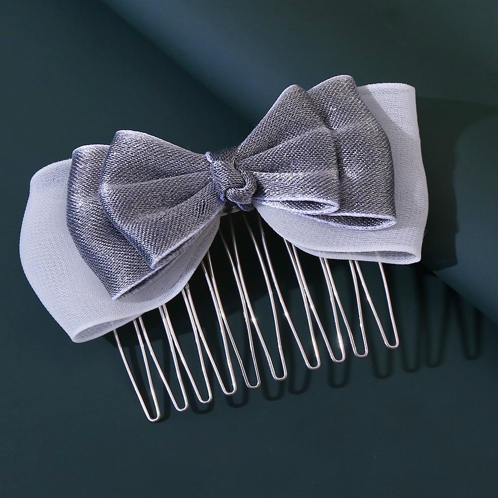 Korean Pink Bow Hair Comb Clip for Girls' Bangs Styling