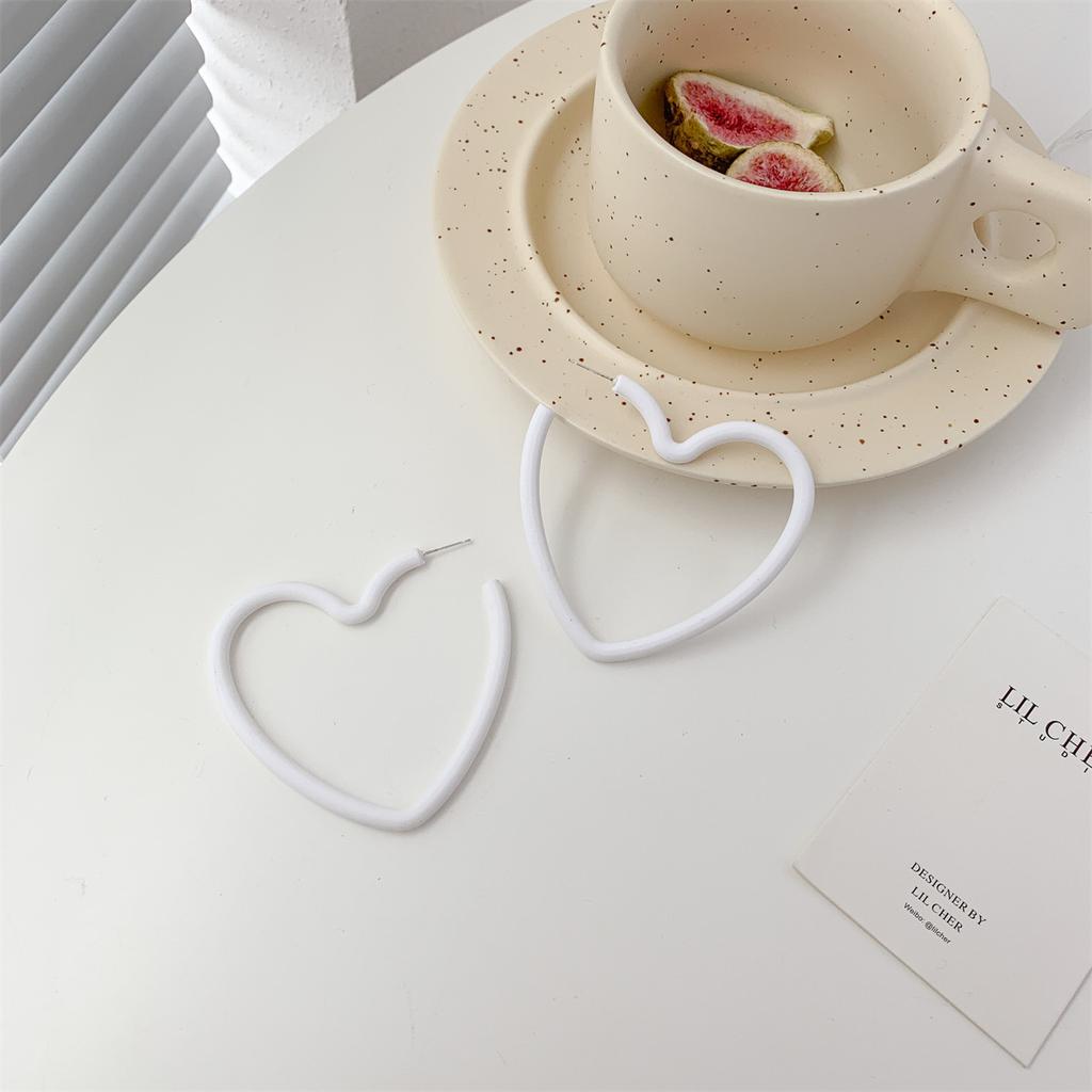 Fashion Geometric Personality Neon Acrylic Big Star Hoop Earring For Women Hollow Heart Earring Jewelry