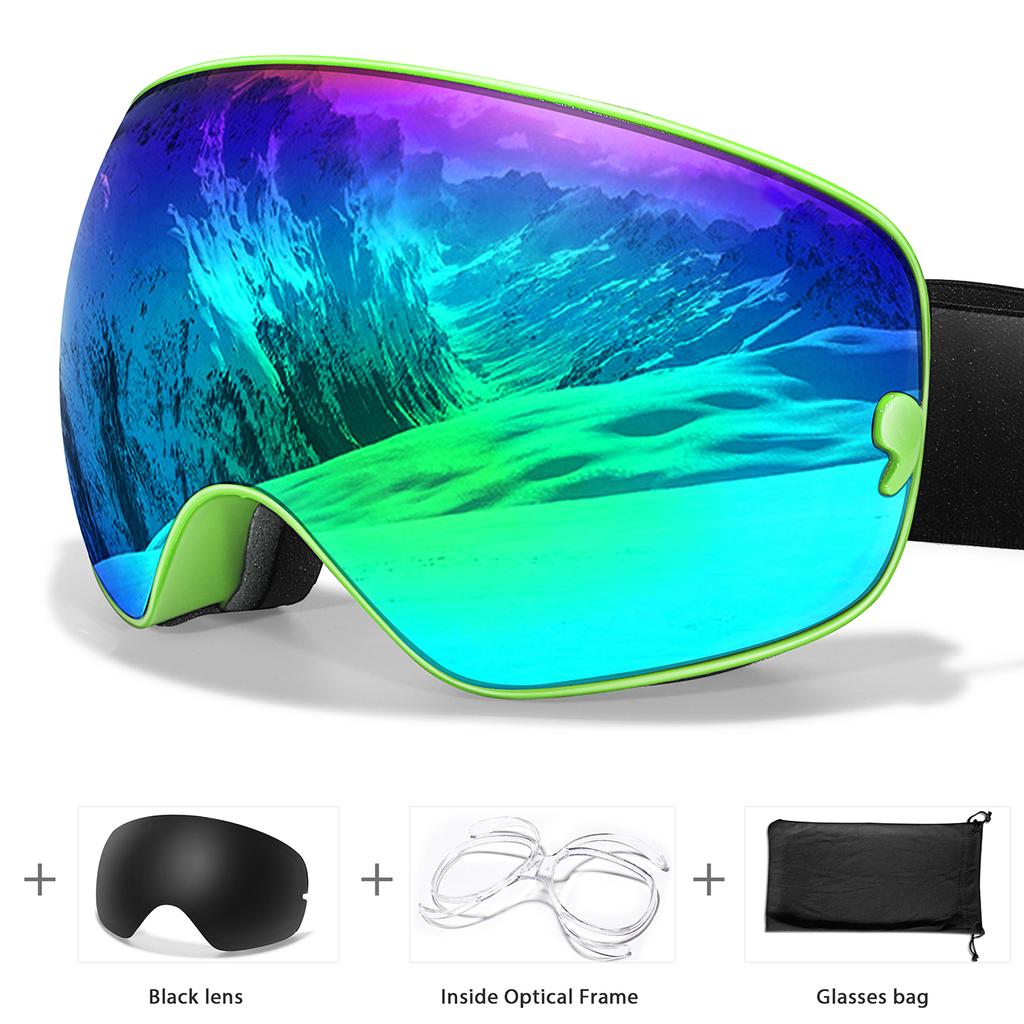 Ski Goggles Men Women Outdoor Sports Anti-fog Snowboarding Snowmobile Glasses UV400 Charngeable Lens Teen Charistmas Cycling