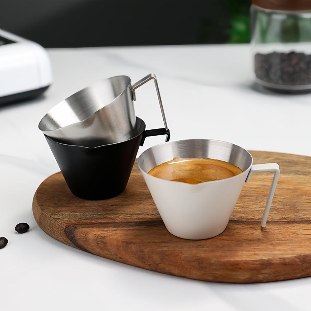 100ML Espresso Extraction Cup 304 Stainless Steel with Scale Thickened Exquisite Ounce Coffee Cup Home Kitchen Cafe Accessories