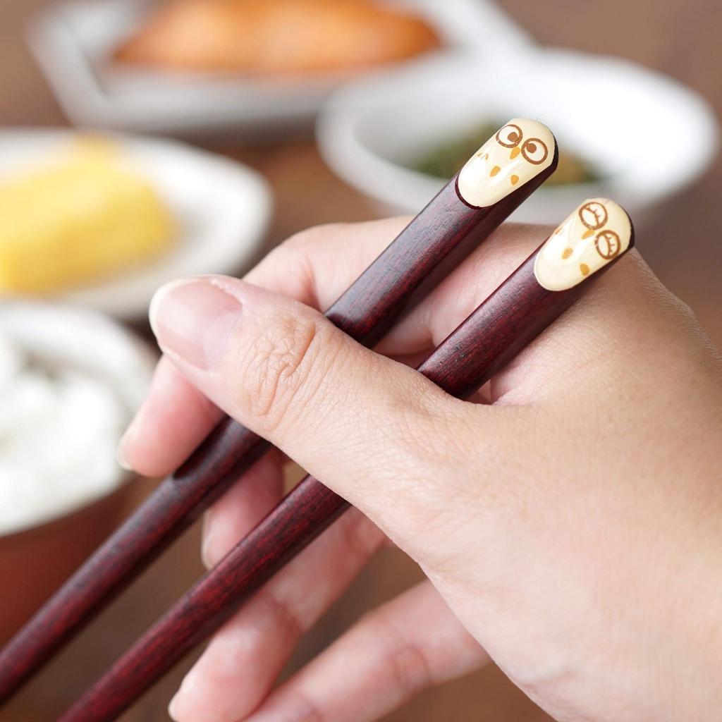 Kizamu Wakasa Lacquer Owl Pukumaru Couple Set of Owl Thank You Gift Chopsticks, Design, Auspicious, Chopsticks, 2, Merchandise,